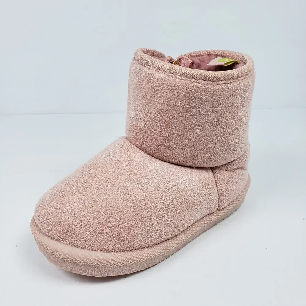 First Steps By Stepping Stones Toddler Girls Size 8 Pink Faux Fur Pull On Boots
